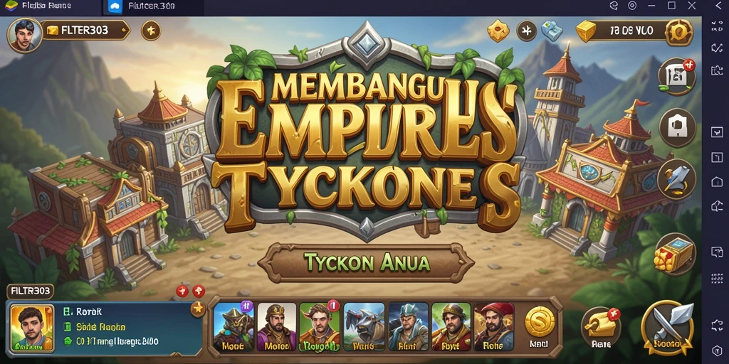 Tampilan gameplay FILTER303 yang menunjukkan strategi bisnis dalam action.