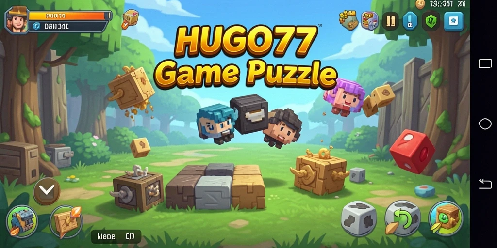Tampilan gameplay HUGO77 dengan teka-teki yang seru dan menantang.