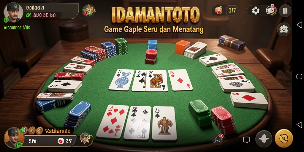 Screenshot permainan Gaple IDAMANTOTO yang seru dan interaktif.