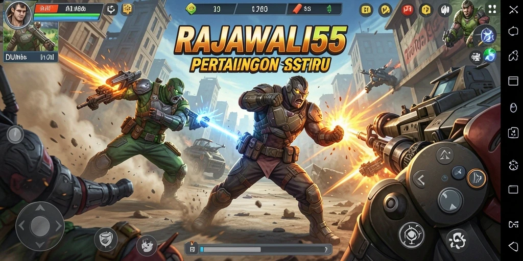 Screenshot gameplay RAJAWALI55 dengan aksi seru dan menegangkan.