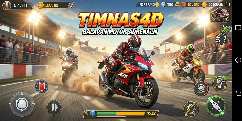 Tampilan gameplay seru balapan motor TIMNAS4D.
