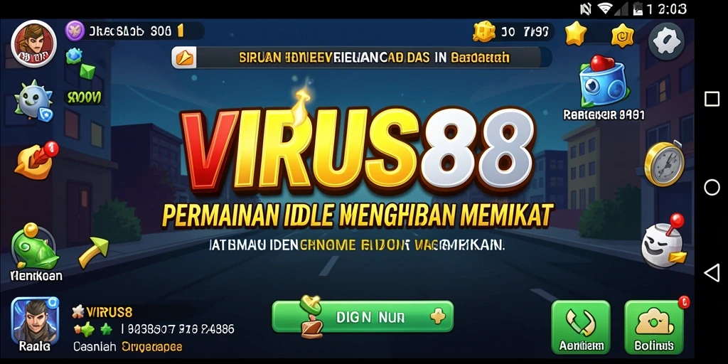 Tampilan gameplay <strong>VIRUS88</strong> yang menarik dan menawan.