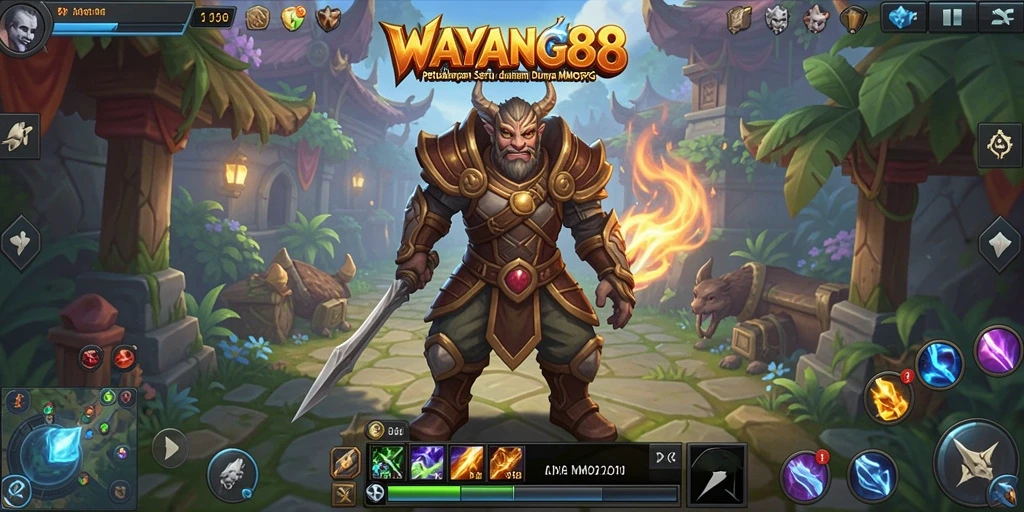 Screenshot gameplay WAYANG88 menampilkan aksi pertarungan yang seru dan grafis menawan.
